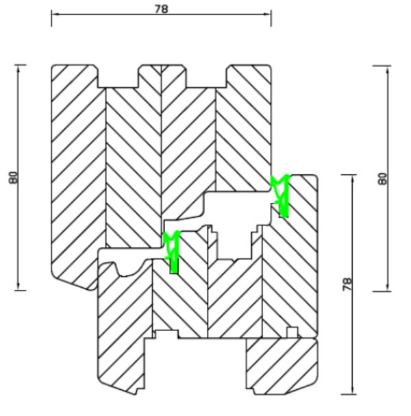 Technische Zeichnung von STOLMA Premium 78 Fenster - Dreh-Kipp - DK - Schnitt