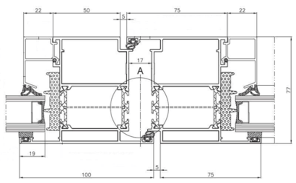 Zeichnung zur STOLMA Aluminium Haustür MB 86