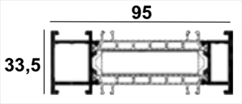 technische Zeichnung einer Verbreiterung 33,5mm