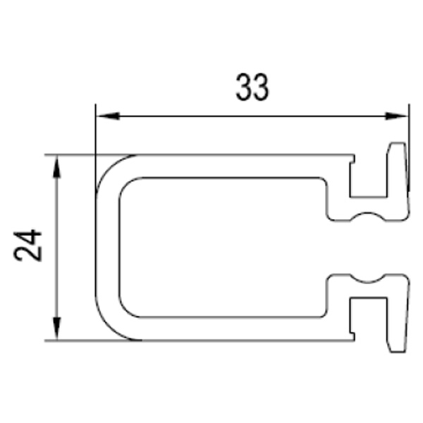 Technische Zeichnung von STOLMA Aluplast Abdeckung - Abdeckung Nr. 120219 Schnitt