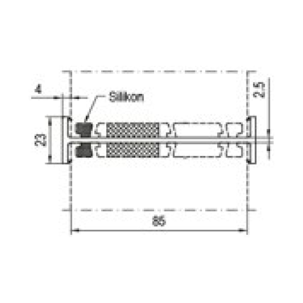 Technische Zeichnung von STOLMA Aluplast H-Kopplungsprofil Anschlusssituation - Kopplung Nr. 180267, Stahlprofil Nr. 209900 Schnitt