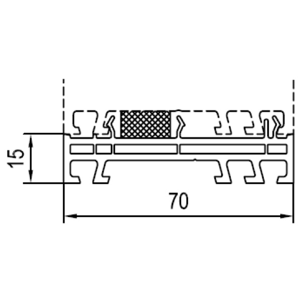 Technische Zeichnung von STOLMA Aluplast 4000 und 5000 Verbreiterung 15mm - Nr. 140209 Schnitt