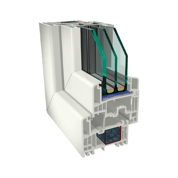 Profil eines weißen Gealan S 9000 Fenster