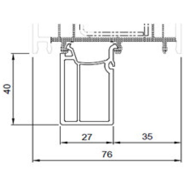 Technische Zeichnung von STOLMA Salamander Fensterbankanschlussprofil 40mm - FBA Nr. 416141 - Schnitt