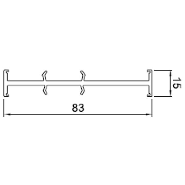 Technische Zeichnung von STOLMA Salamander Kopplung - H-Kopplungsprofil - Kopplung Nr. 416260 - Schnitt