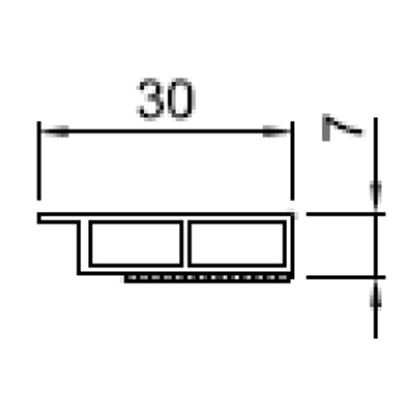 Technische Zeichnung von STOLMA Salamander Zubehör - Kammerprofil selbstklebend für 76 und 92 - Kammerprofil Nr. 640736 - Schnitt