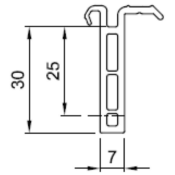Technische Zeichnung von STOLMA Salamander Fensterbankanschlussprofil 30mm - FBA Nr. NP0320 - Schnitt