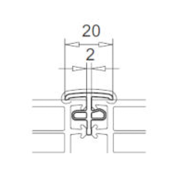 Technische Zeichnung von STOLMA VEKA Kopplungen - Kopplung mini - Kopplung Nr. 116217 - Schnitt